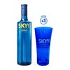Pack Vodka SKYY Citrus Botella 750ml + 03 Vaso SKYY